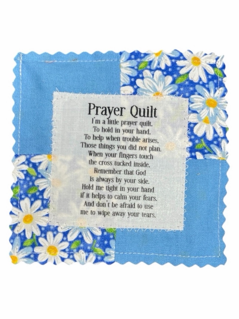BUY NOW -Handcrafted Prayer Quilt with Uplifting Prayer and Wooden Cross Inside - Picture 6 of 7